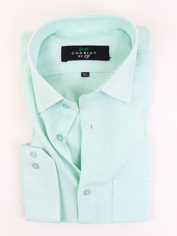 Z Men'S Plain Chambray Formal Dress Shirt Light Aqua Green – The Cut Price