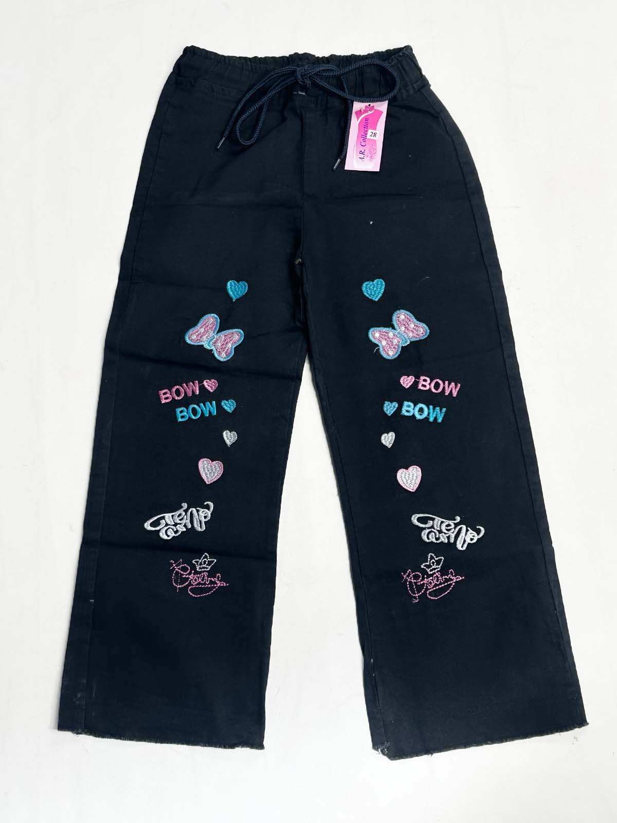 8Yrs - 14Yrs Black Stretchable Denim Jeans For Girls AR GJ33