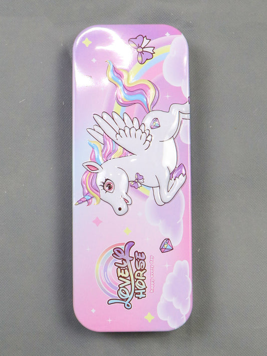 Unicorn 3D Metal Pencil Box - Purple