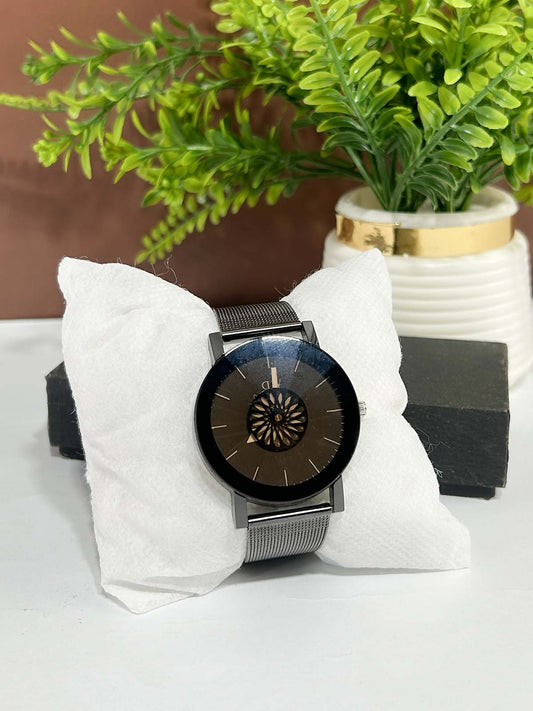Black Mesh Strap Watch For Men MW223