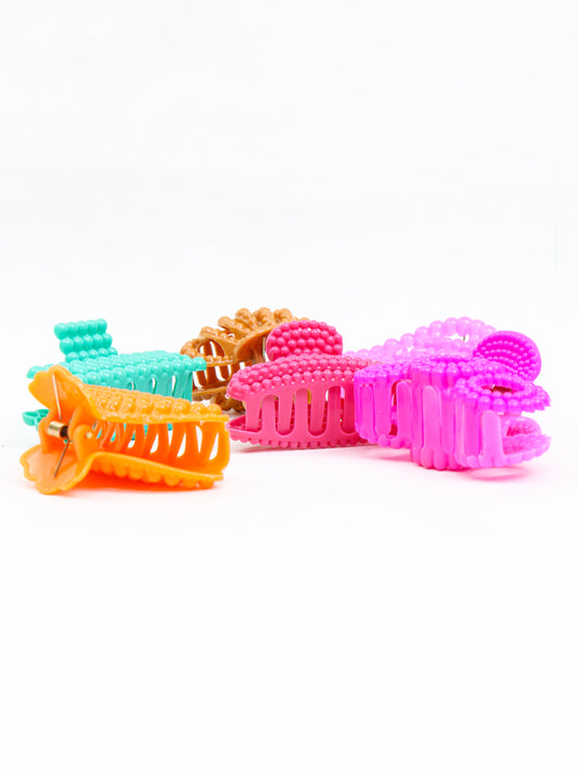 Pack Of 6 Hair Claw Clips for Women D02 - Multicolor
