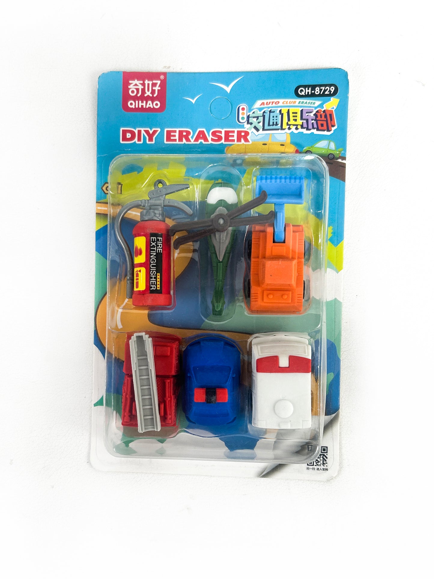 Pack of 6 Diy Eraser Fire Fighter Design STA68