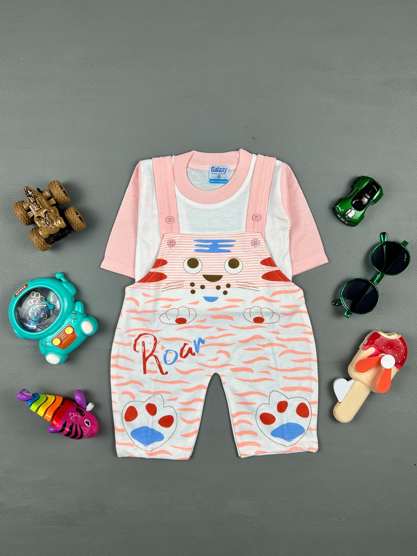 0Mth - 3Mth Light Pink Roar Romper For Newborn NBR40