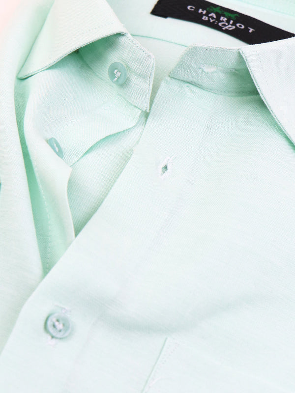 Z Men's Plain Chambray Formal Dress Shirt Light Aqua Green