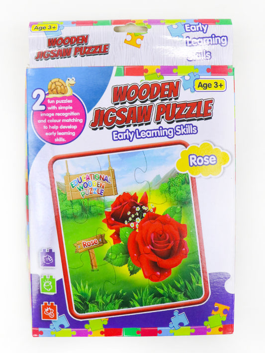 2 in 1 Wooden Jigsaw Puzzle Onion + Rose