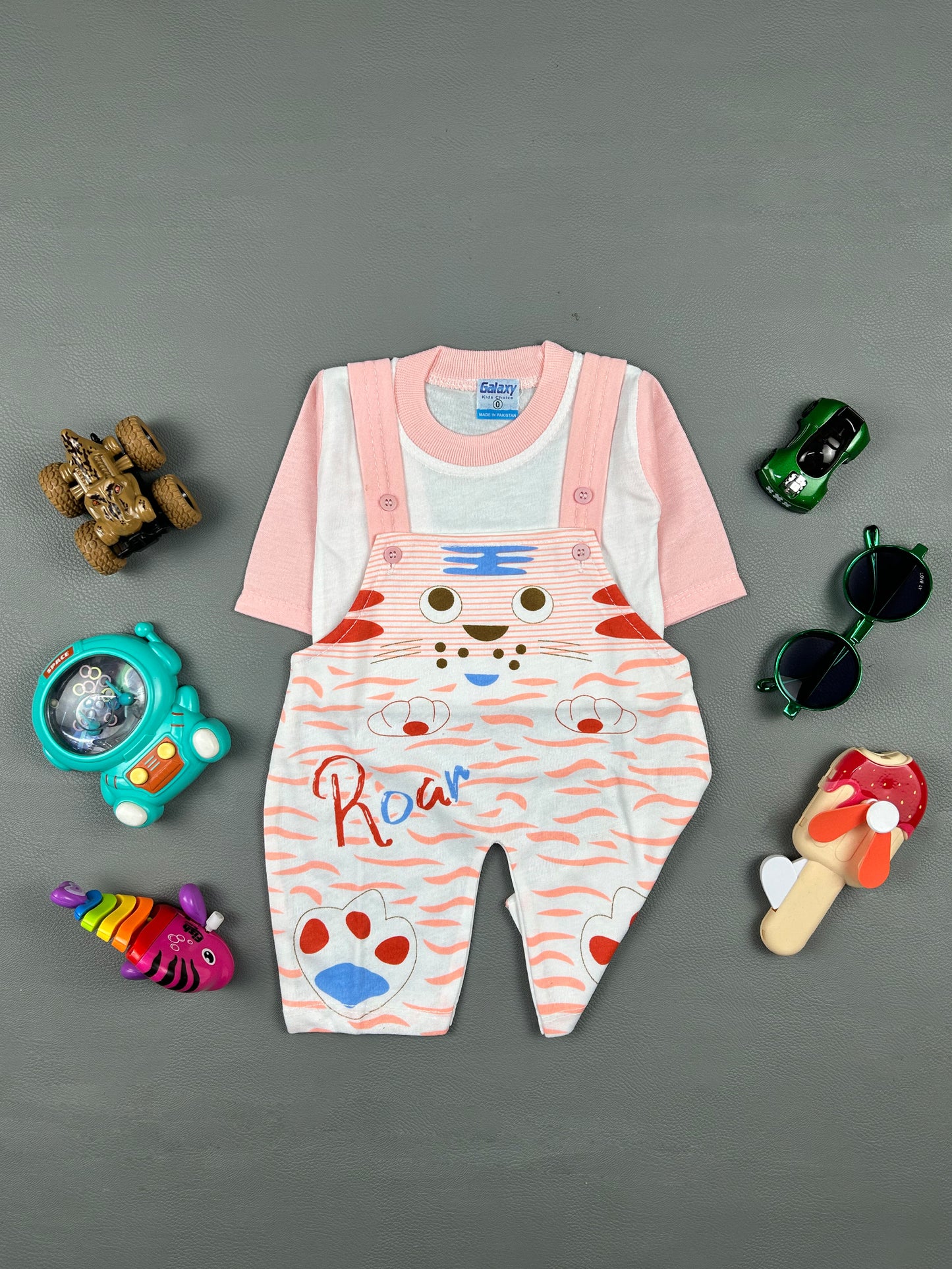 0Mth - 3Mth Light Pink Roar Romper For Newborn NBR40