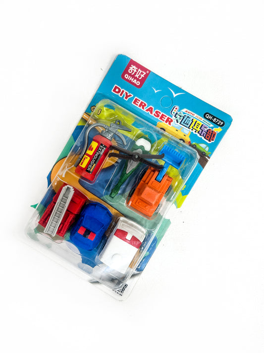 Pack of 6 Diy Eraser Fire Fighter Design STA68