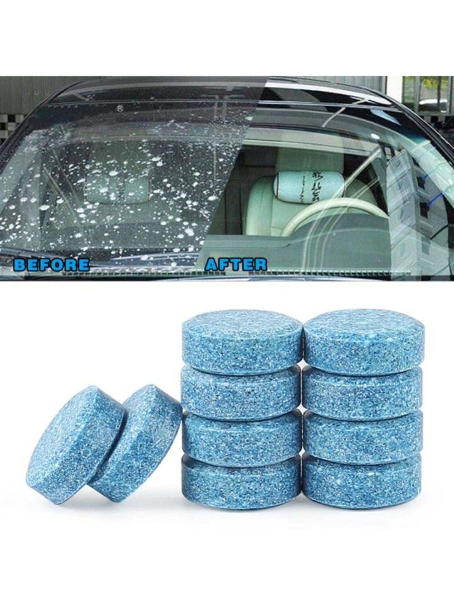 Pack of 6 Car Windshield Cleaning Tablets Effervescent for Clean Windshields