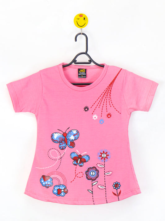 TB Girls T-Shirt 2.5 Yrs - 7 Yrs Floral Pink