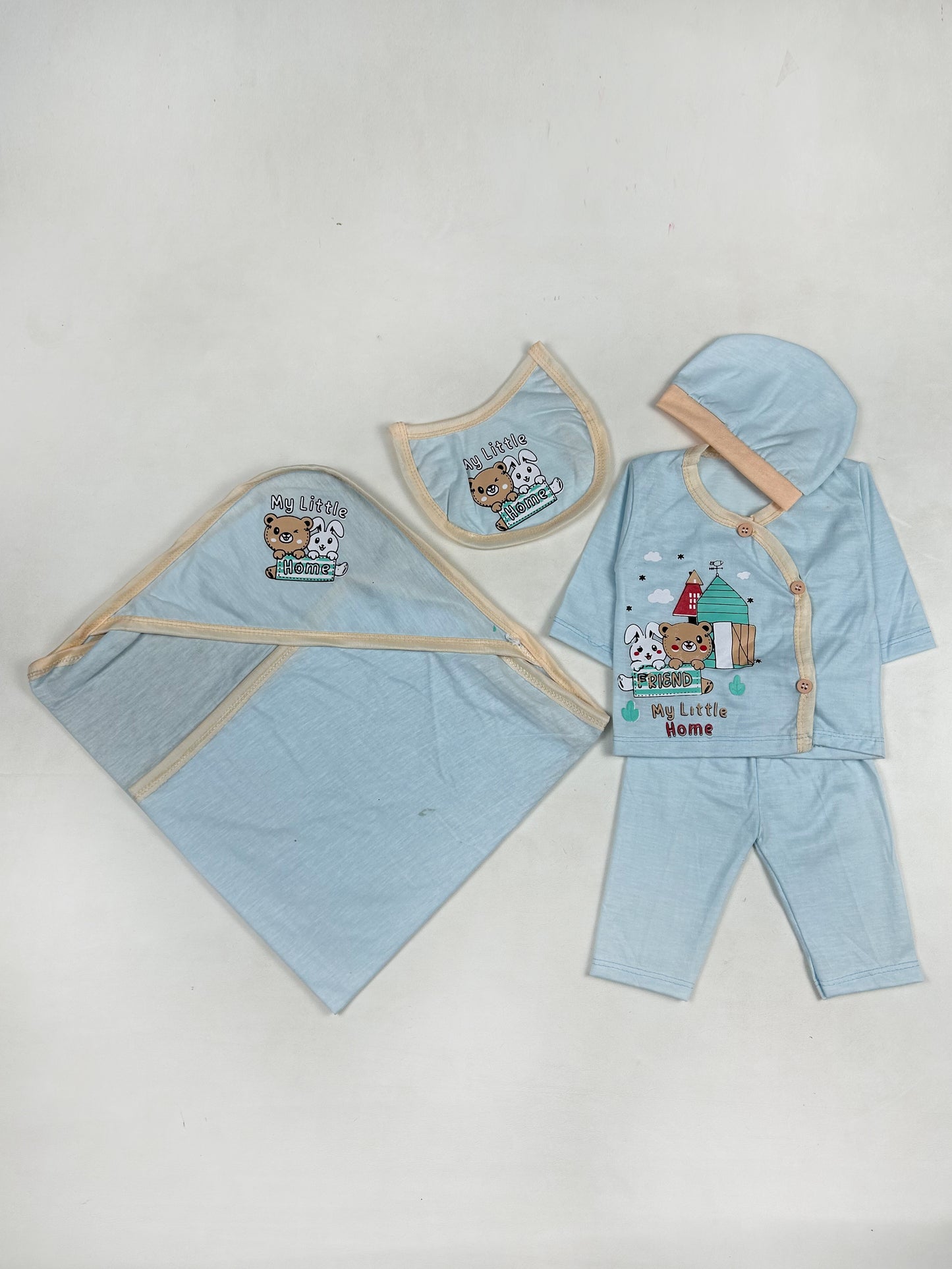 0Mth - 3Mth Home Light Blue 5Pcs Gift Set For Newborn NBGS142