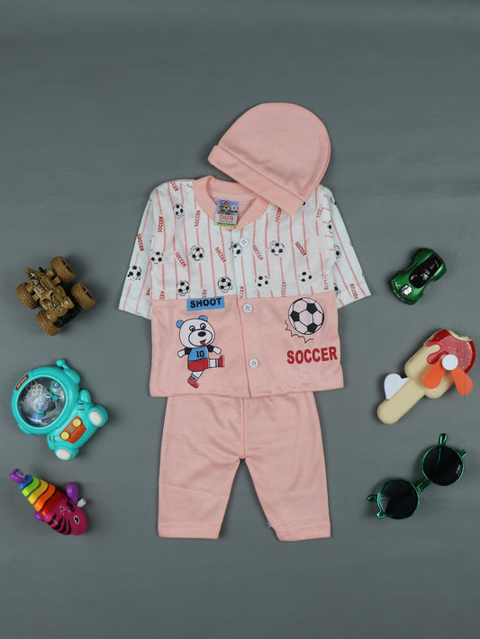 0Mth - 3Mth Soccer Light Pink Baba Suit For Newborns HG NBS273