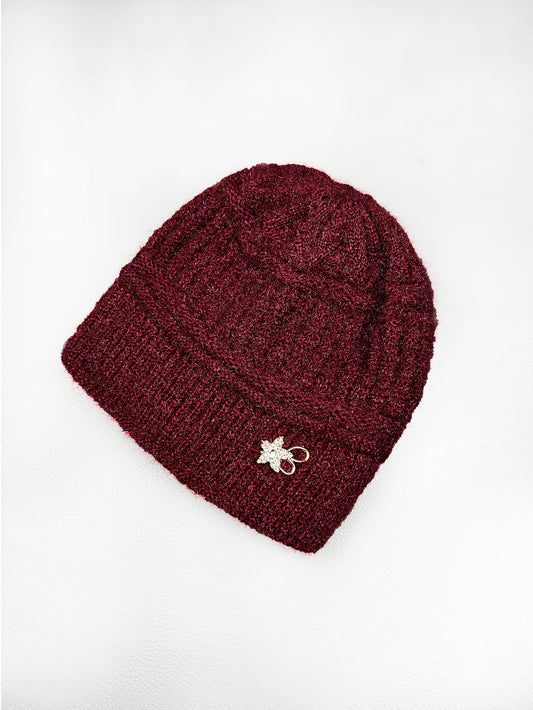 Maroon Beanie Winter Cap For Women's/Girls WWC12