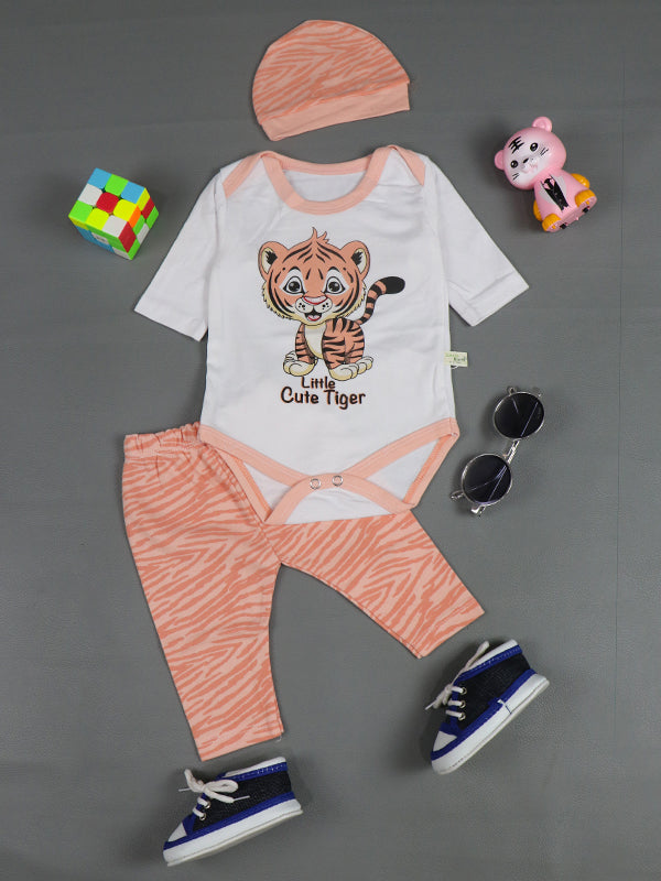 0Mth - 3Mth Tiger Light Peach Romper For Newborn AJ NBR24