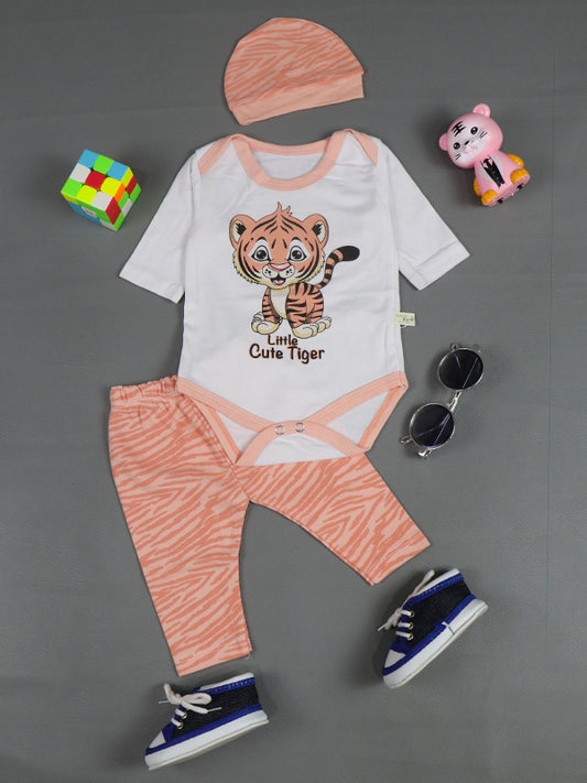 0Mth - 3Mth Tiger Light Peach Romper For Newborn AJ NBR24