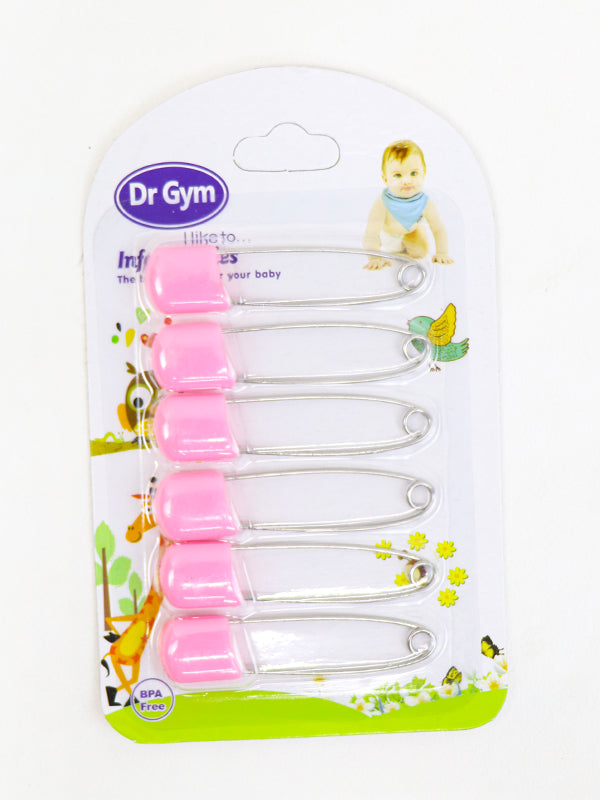 Dr Gym - NewBorn Safety Pins Pink Pack of 6