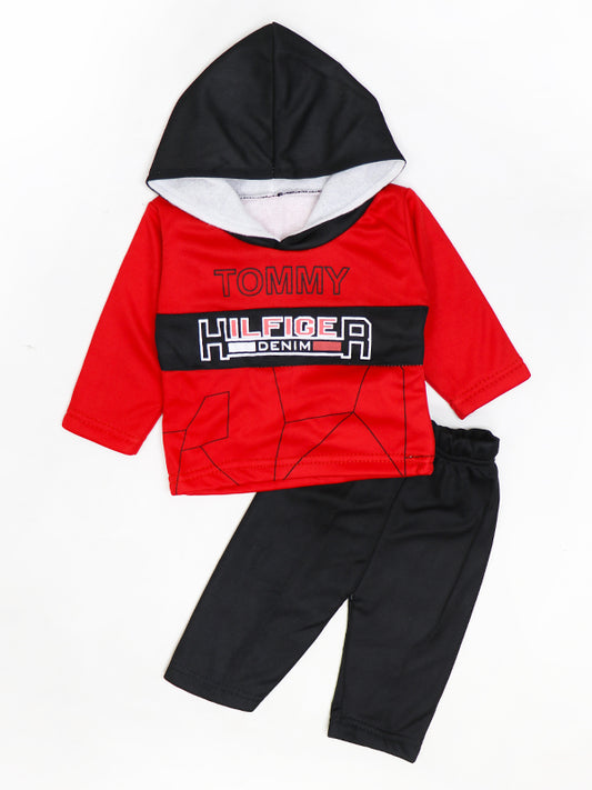 SF Hooded Newborn Baba Suit 3Mth - 9Mth Tommy Red