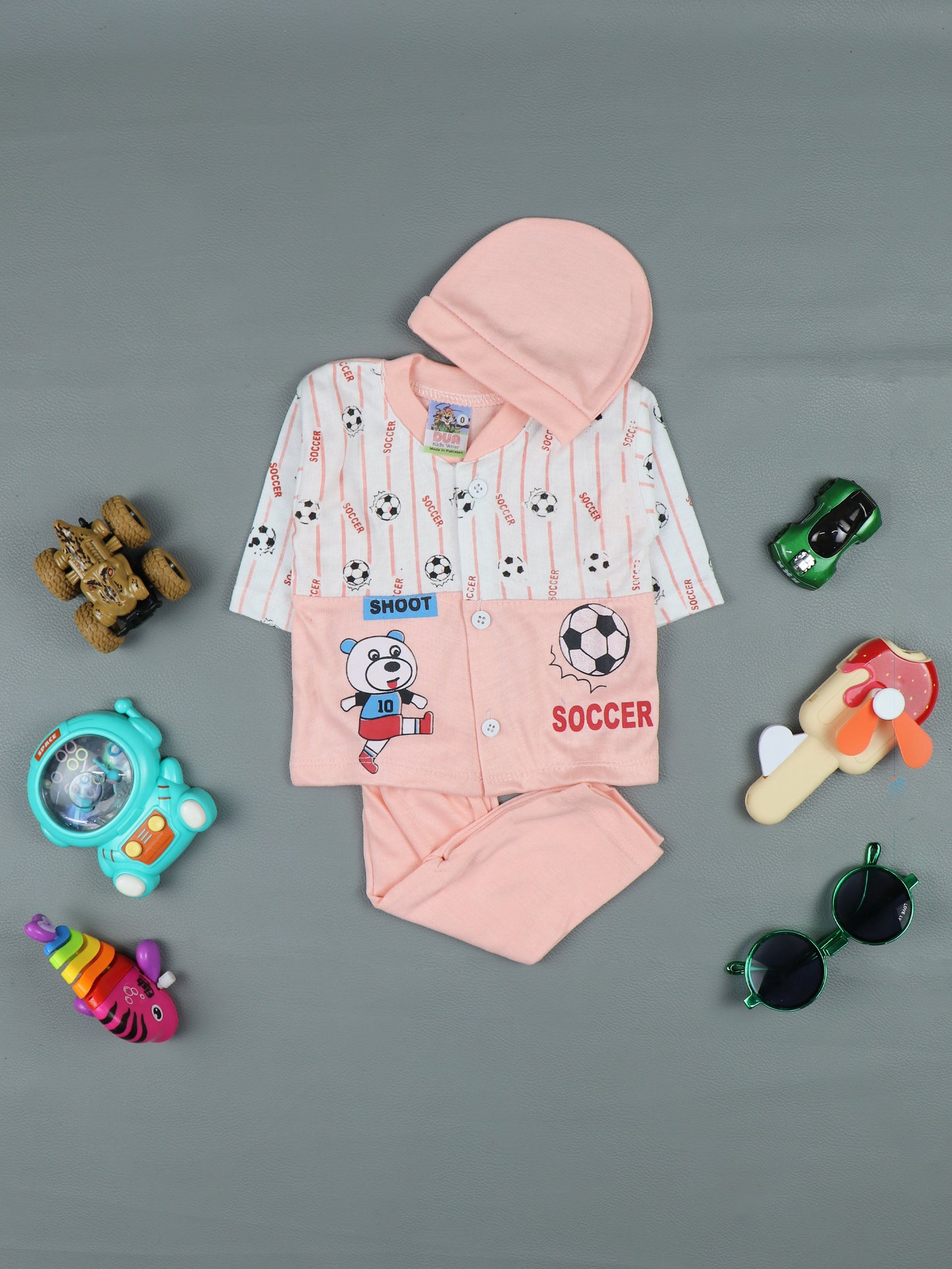 0Mth - 3Mth Soccer Light Pink Baba Suit For Newborns HG NBS273