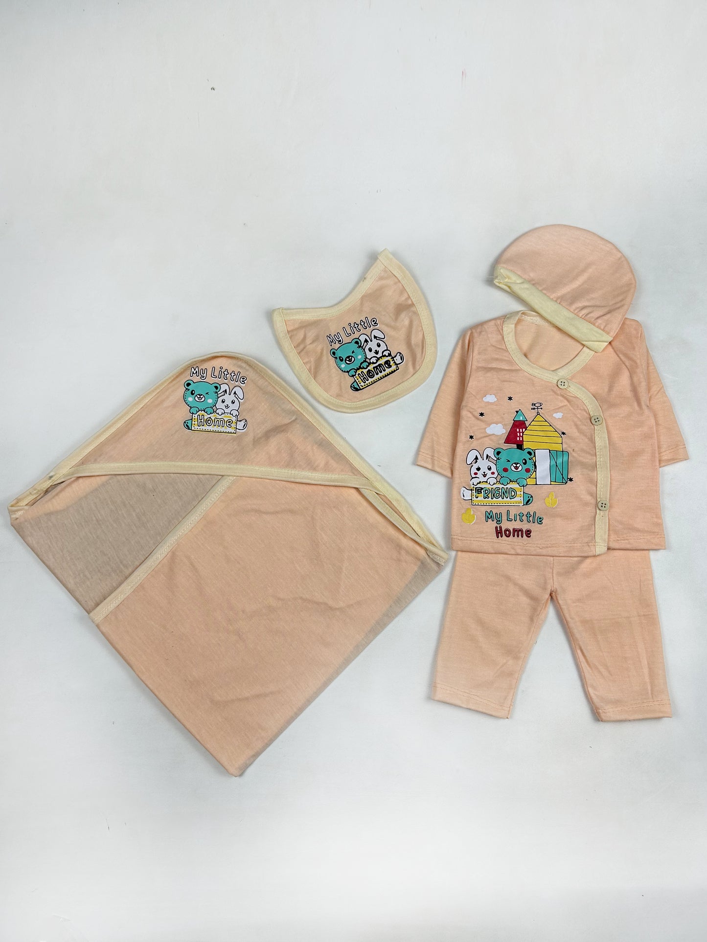 0Mth - 3Mth Home Light Peach 5Pcs Gift Set For Newborn NBGS143