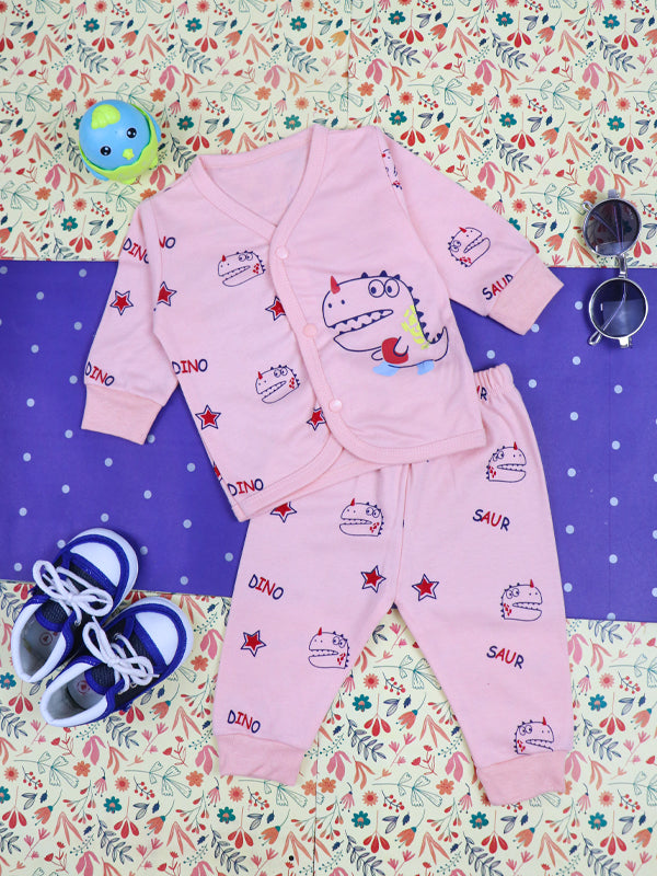 0Mth - 9Mth Dino Light Peach Baba Suit For Newborns BG NBS72