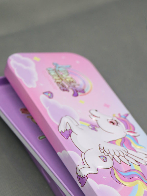 Unicorn 3D Metal Pencil Box - Purple