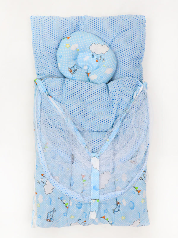 N 2Pcs Newborn Baby Sleeping Bag With Mosquito Net Light Blue