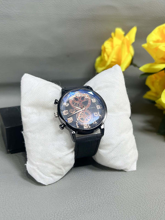 Black Strap Watch For Men MW182