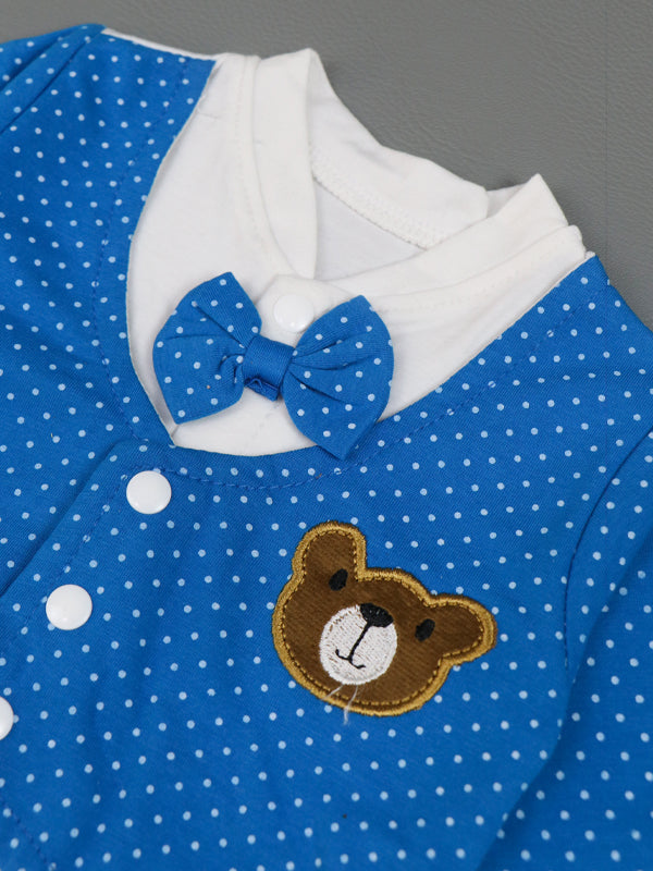 0Mth - 3Mth Bear Blue Baba Suit For Newborns AJ NBS62