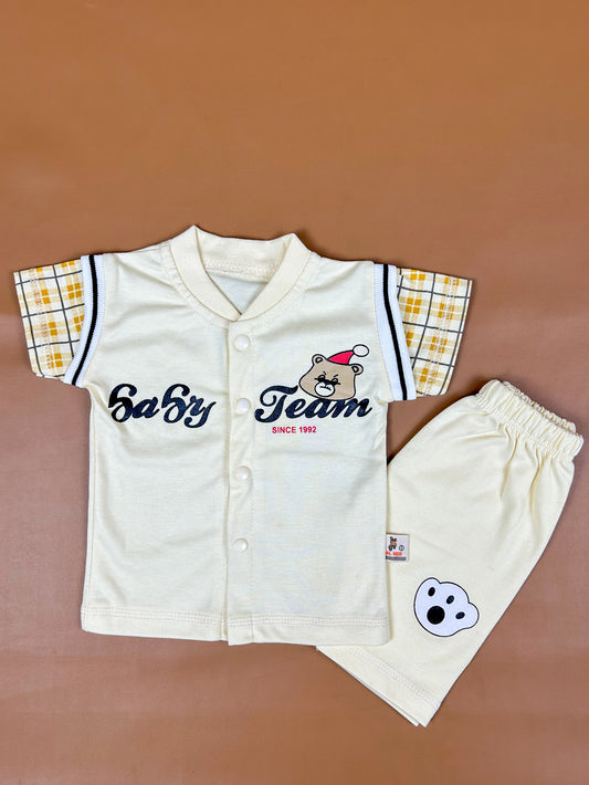 3Mth - 9Mth Team Light Yellow Baba Suit For Newborns FG NBS314