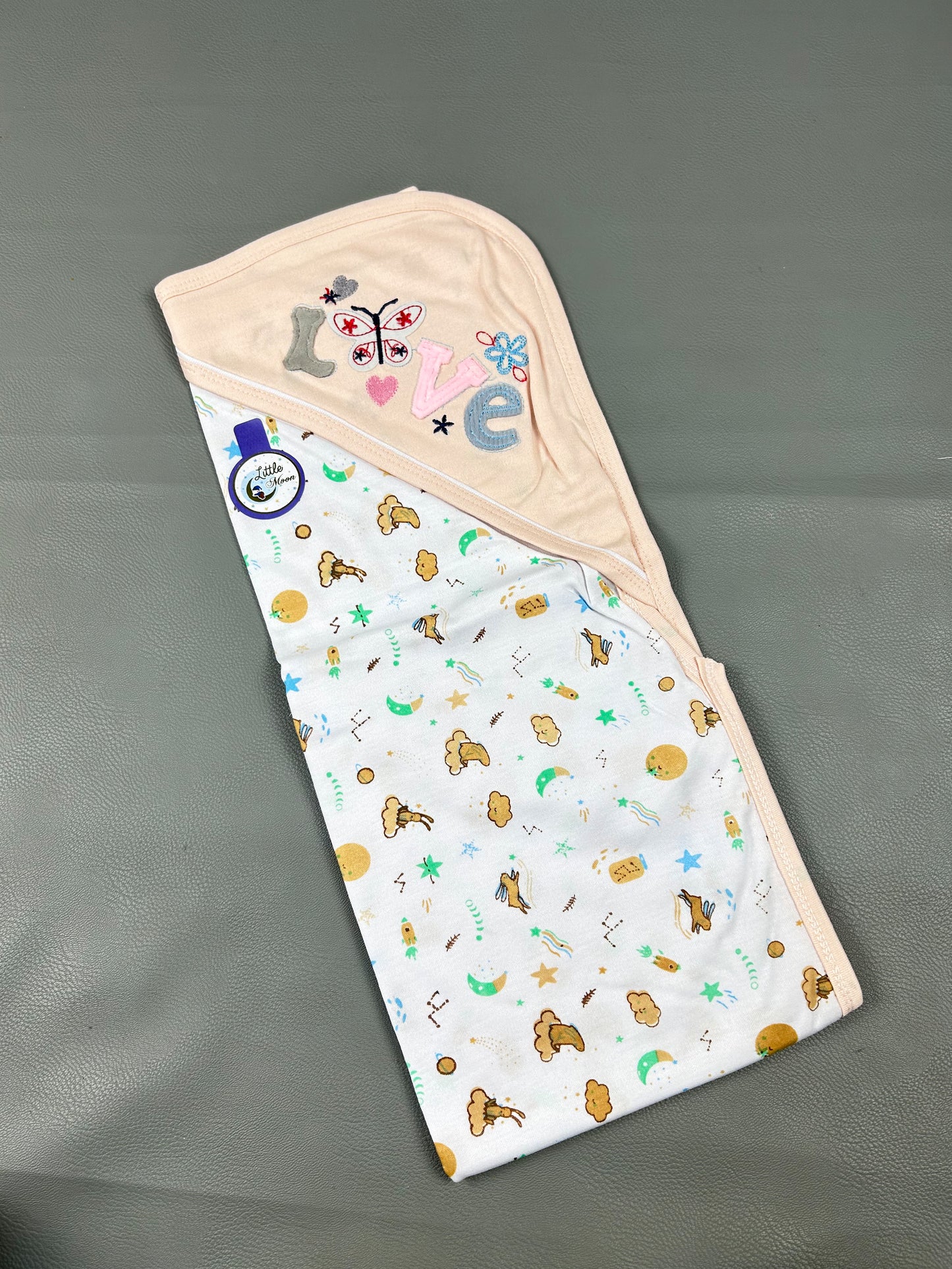 Light Peach Love Wrapping Sheet For Newborn NWS23