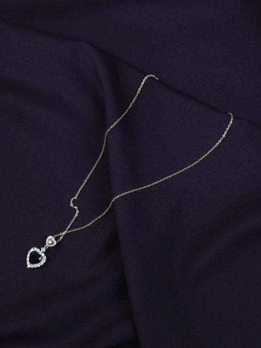 Heart Shaped Pendant Necklace Black