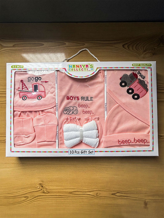 0Mth - 3Mth Pink 10Pcs Gift Set For Newborn HG NBGS379