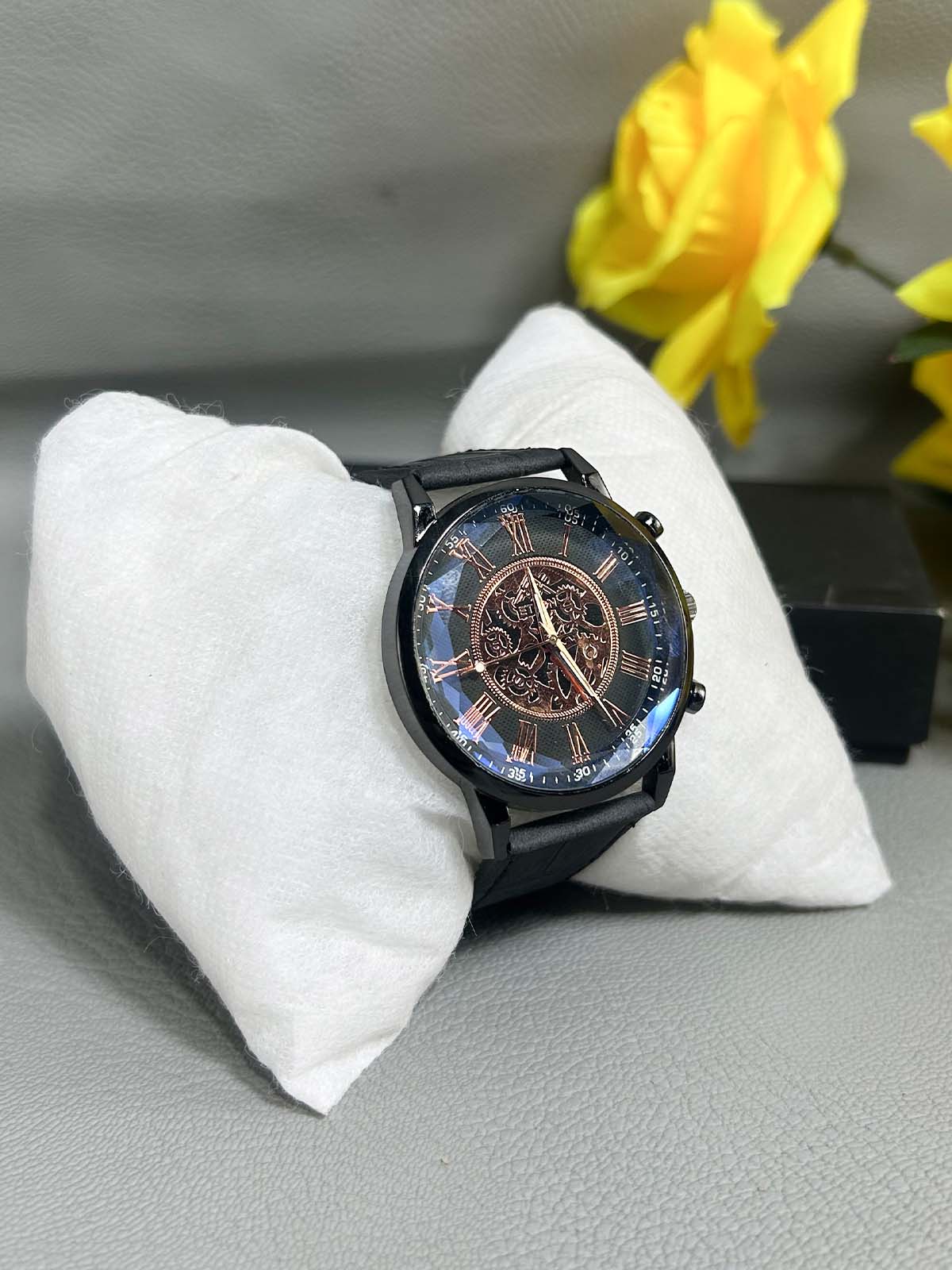 Black Strap Watch For Men MW183