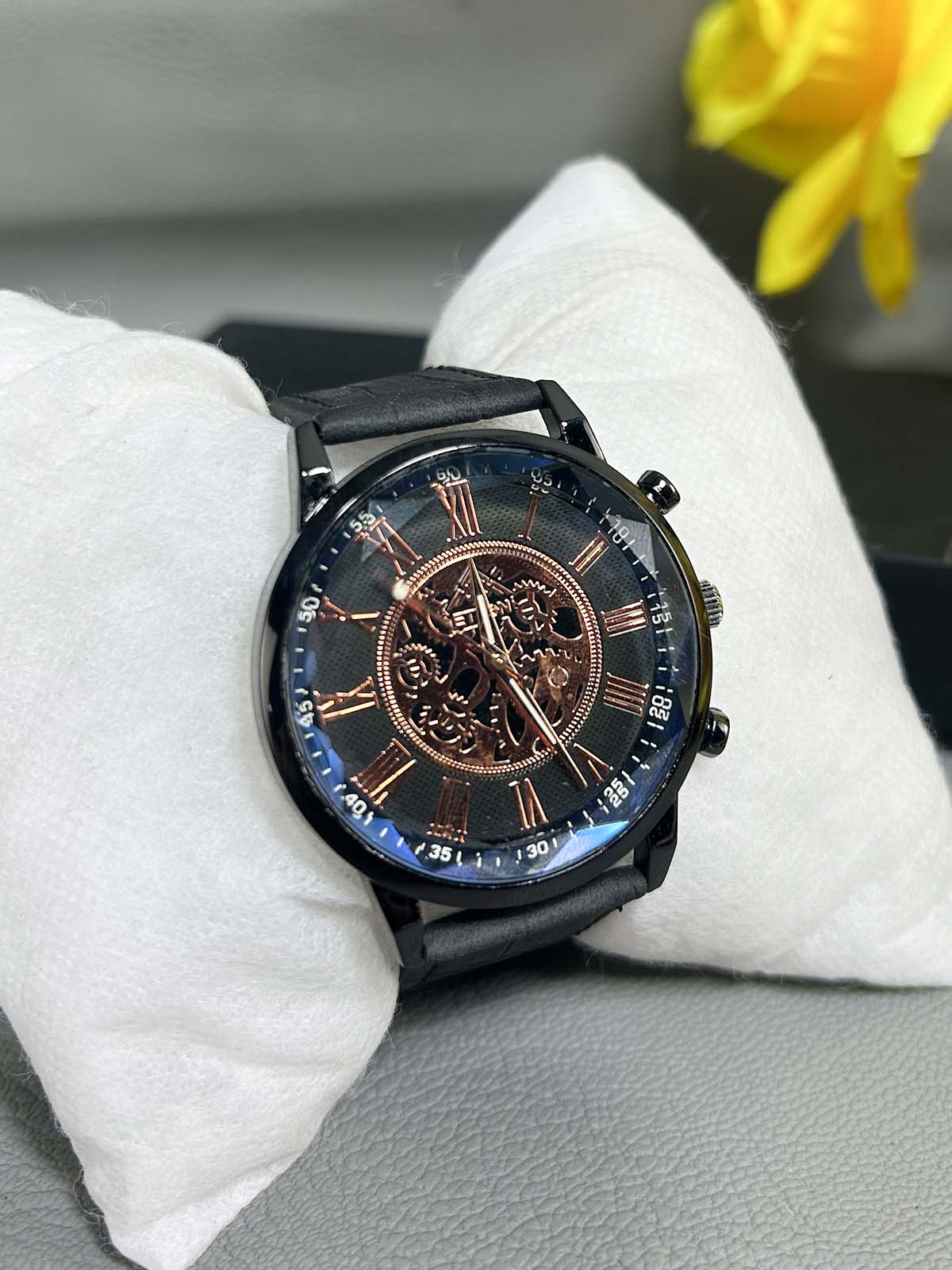 Black Strap Watch For Men MW183
