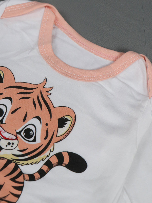 0Mth - 3Mth Tiger Light Peach Romper For Newborn AJ NBR24