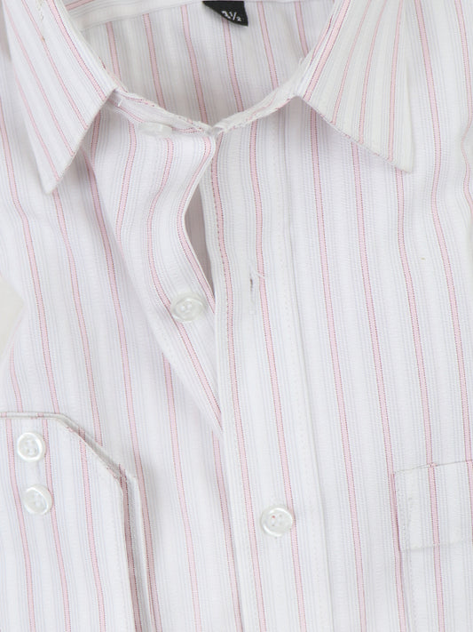 MFS14 AN Men's Formal Dress Shirt Pink Line