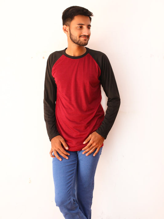 Red Full Sleeve Printed T-Shirt For Men SN MTS77