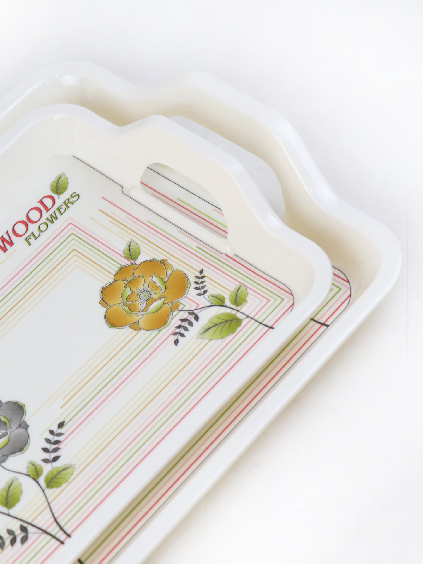 Pack of 2 Melamine Serving Tray Designed 07