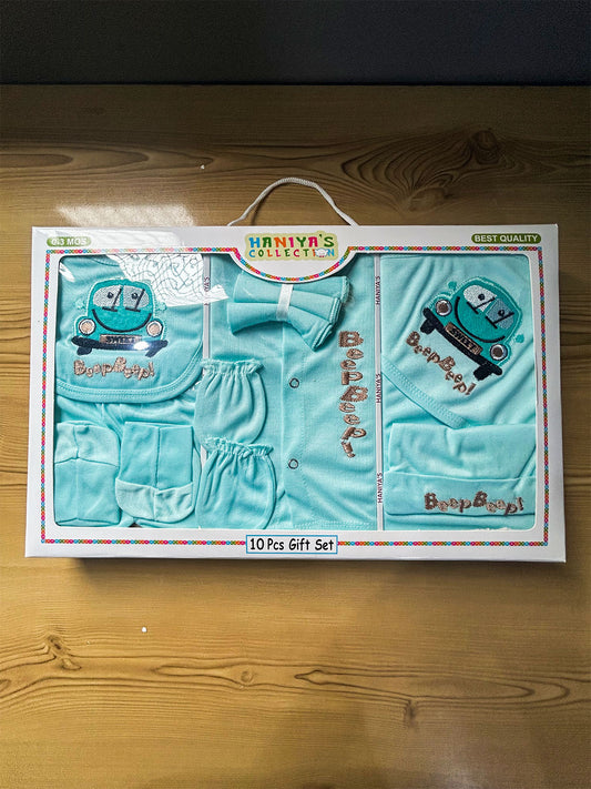 0Mth - 3Mth Sea Green 10Pcs Gift Set For Newborn HG NBGS388