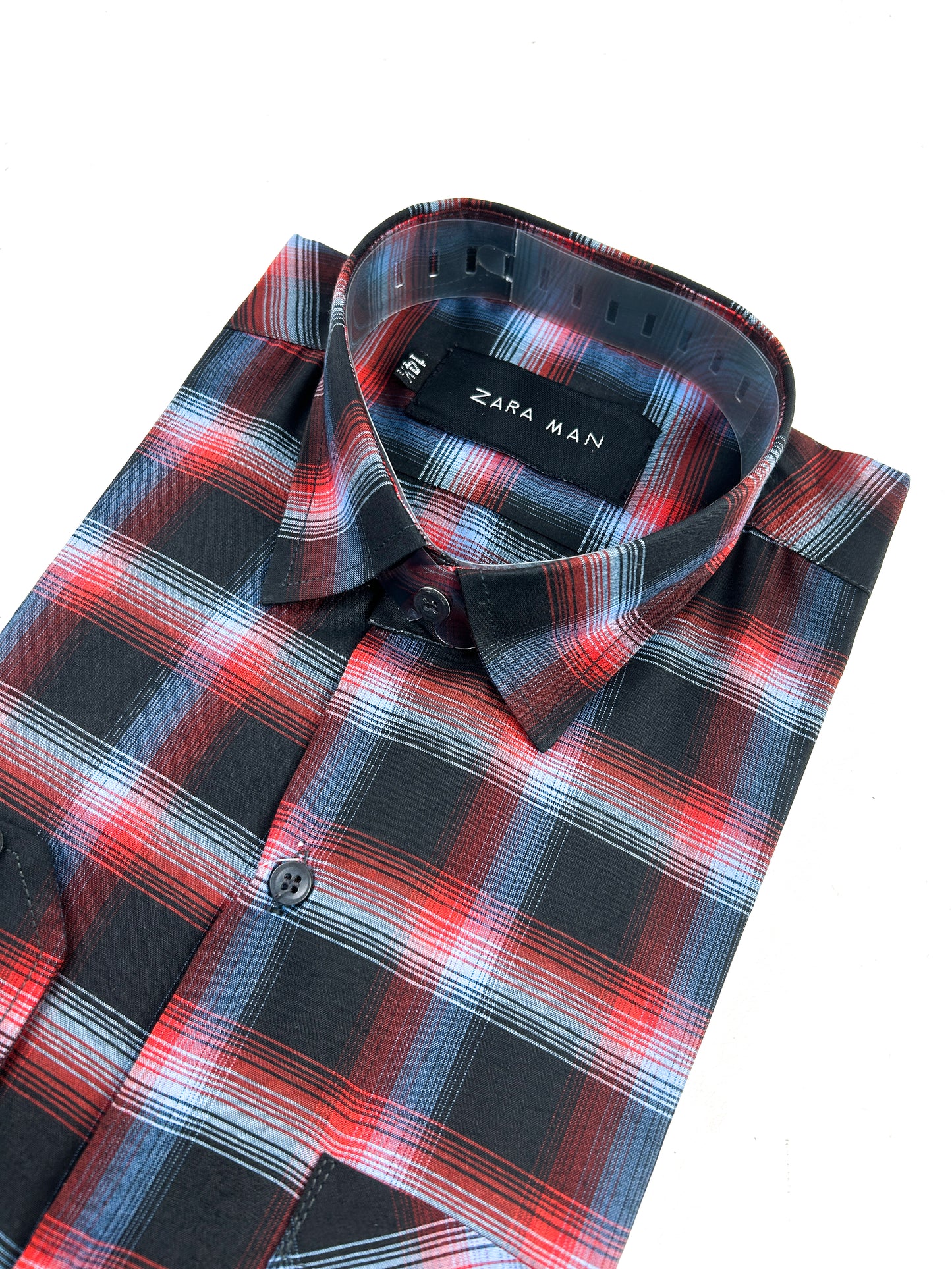 R Black Checks Formal Dress Shirt For Men MFS334