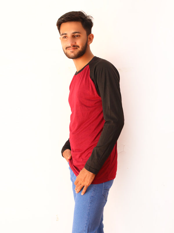 Red Full Sleeve Printed T-Shirt For Men SN MTS77