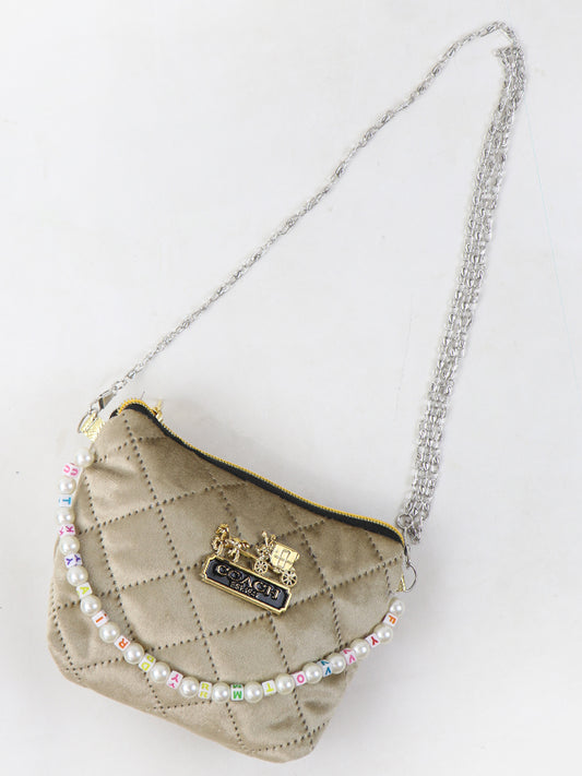 Stylish Velvet Handbag For Women's COACH Blush 13