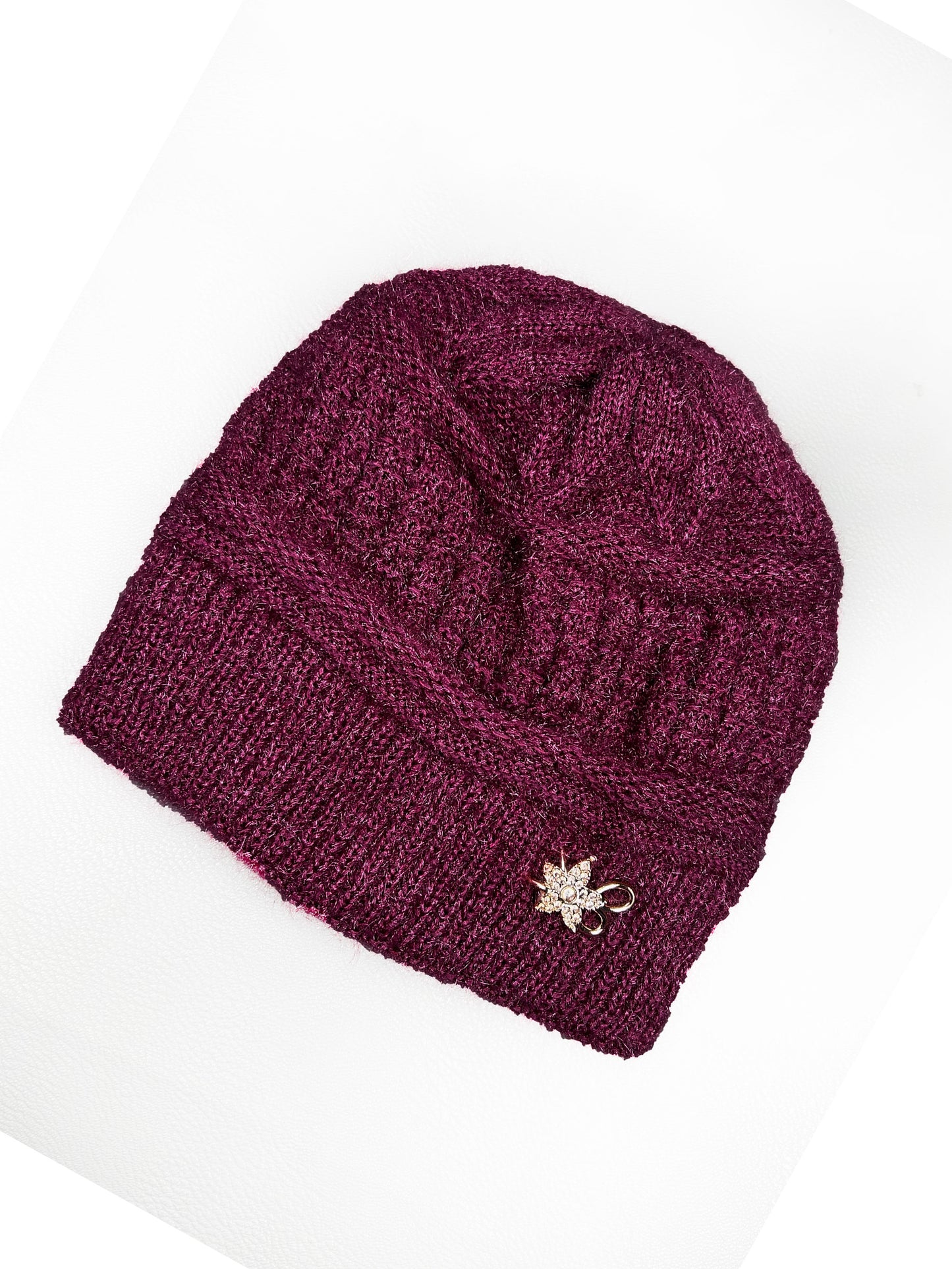 Burgundy Beanie Winter Cap For Women's/Girls WWC13