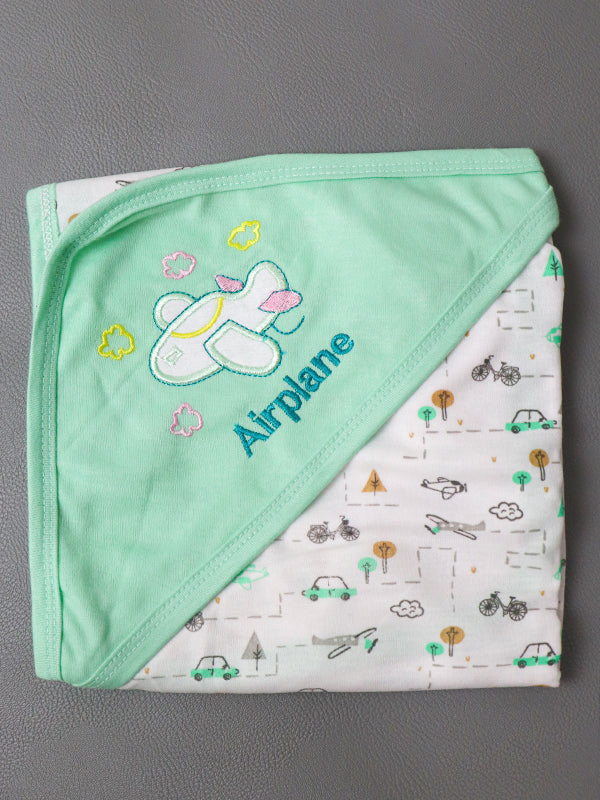 Light Sea Green Airplane Wrapping Sheet For Newborn NWS05