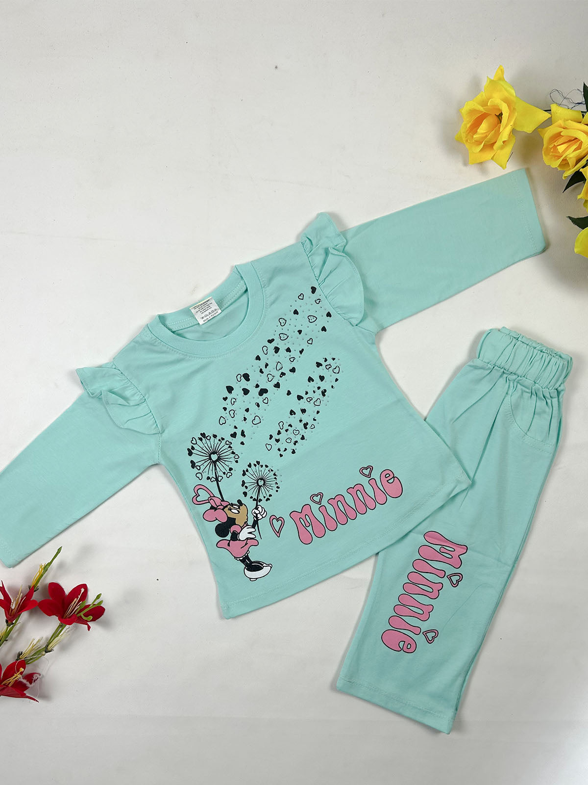 1Yr - 4Yrs Light Green Minnie Suit For Girls GS592