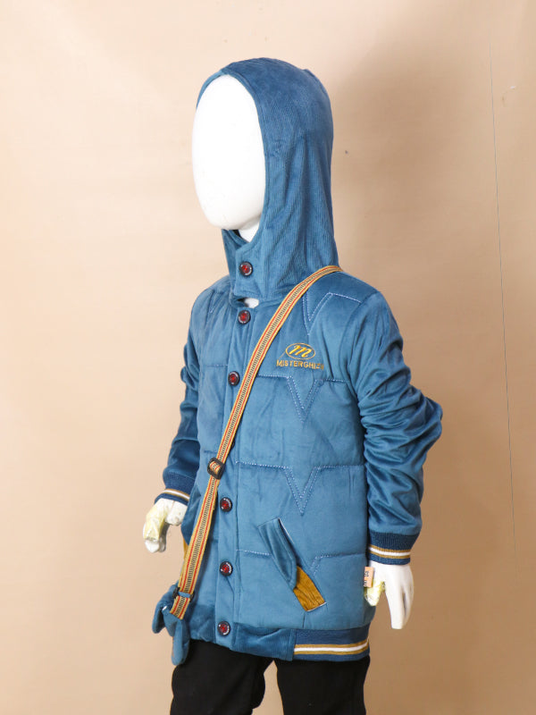 3Yrs - 8Yrs Mister Dark Sea Blue Hooded Jacket For Boys AJ KJ07