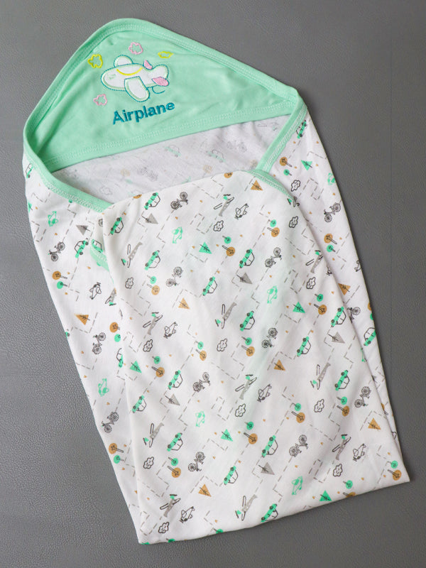 Light Sea Green Airplane Wrapping Sheet For Newborn NWS05