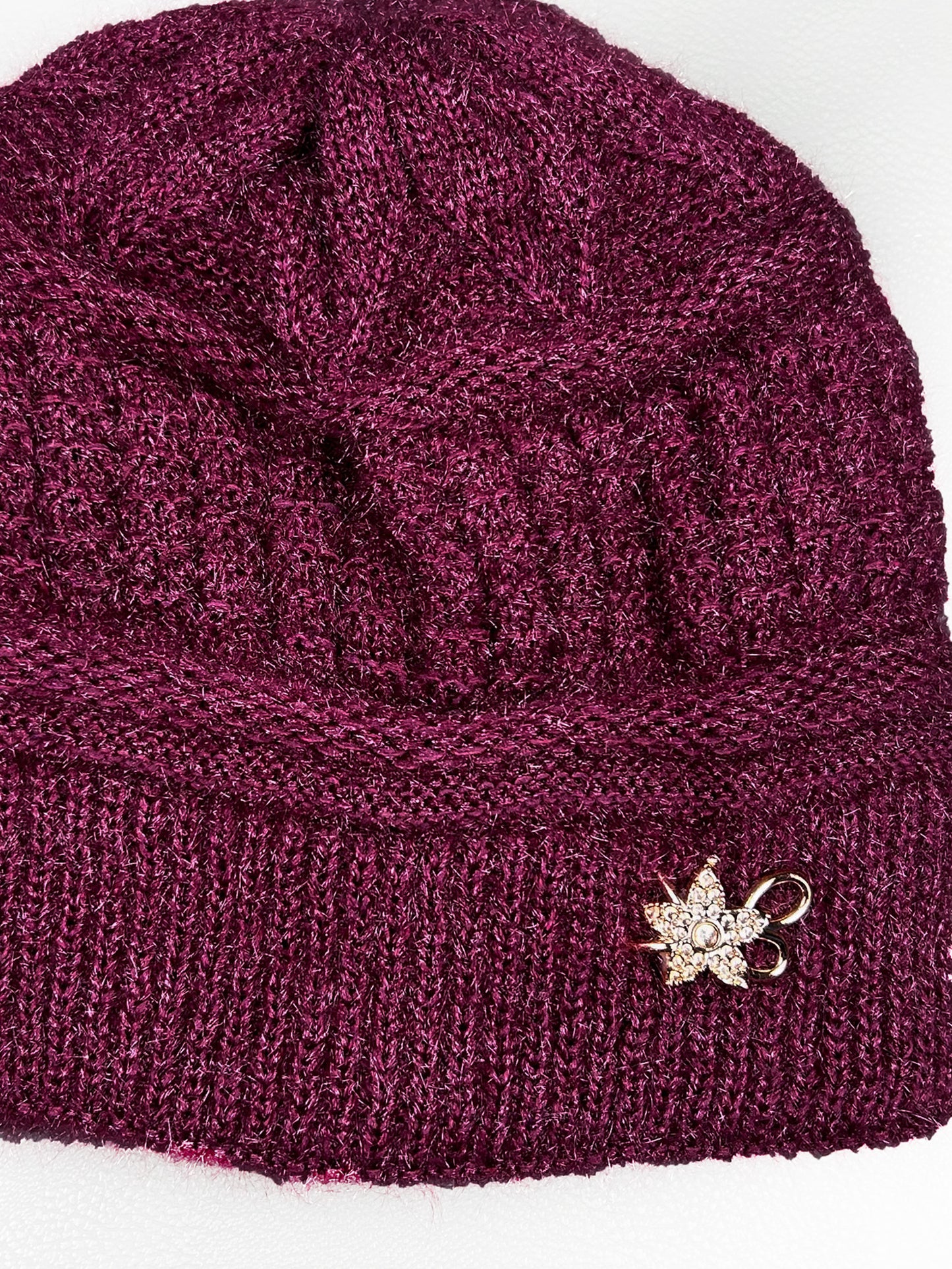 Burgundy Beanie Winter Cap For Women's/Girls WWC13