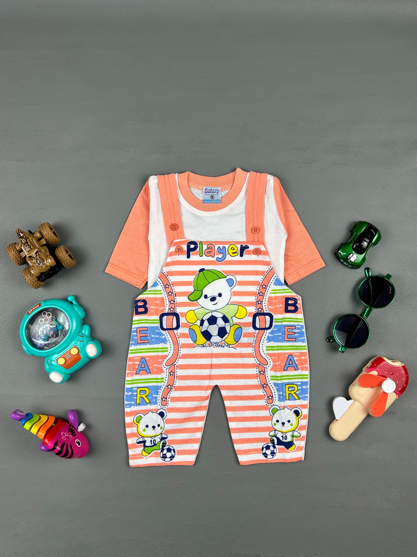 0Mth - 3Mth Peach Player Romper For Newborn NBR42