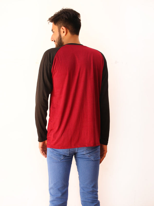 Red Full Sleeve Printed T-Shirt For Men SN MTS77