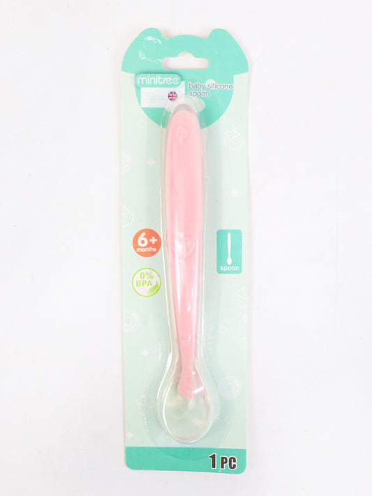 Baby Soft Silicone Spoon Pink